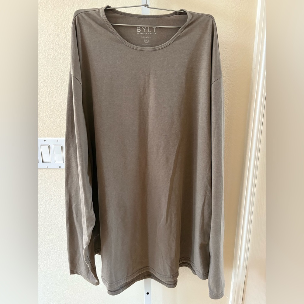 Drop-Cut Long Sleeve: BYLT Signature in Olive - Size 3XL - Picture 2 of 4